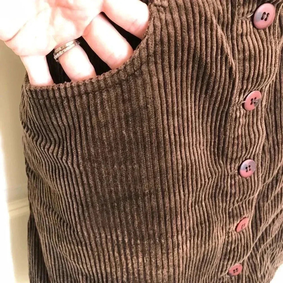 Metropolitan brown corduroy button down skirt size 12 - Picture 5 of 12